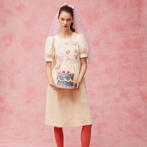 Kina and Tam The High Tea Dress Size XS Color Cream Red